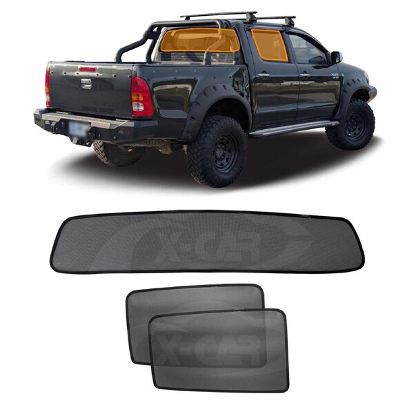 Window Sun Shades for Toyota Hilux Dual Cab 2005-2015 Car UV Protection Custom Rear Windscreen Shade Blind Mesh