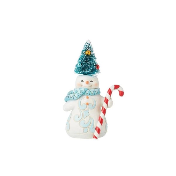 Heartwood Creek by Jim Shore Christmas Snowman with Sisal Tree Hat Pint Sized Figurine