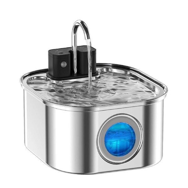 3.2L Wireless Sensor Automatic Electric Pet Water Fountain Dog Cat Stainless Steel Dispenser