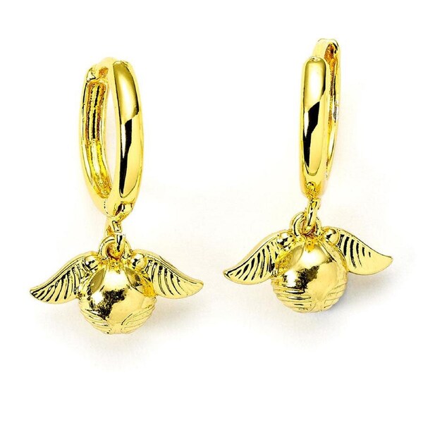 Harry Potter Gold Plated Golden Snitch Hoop Earrings