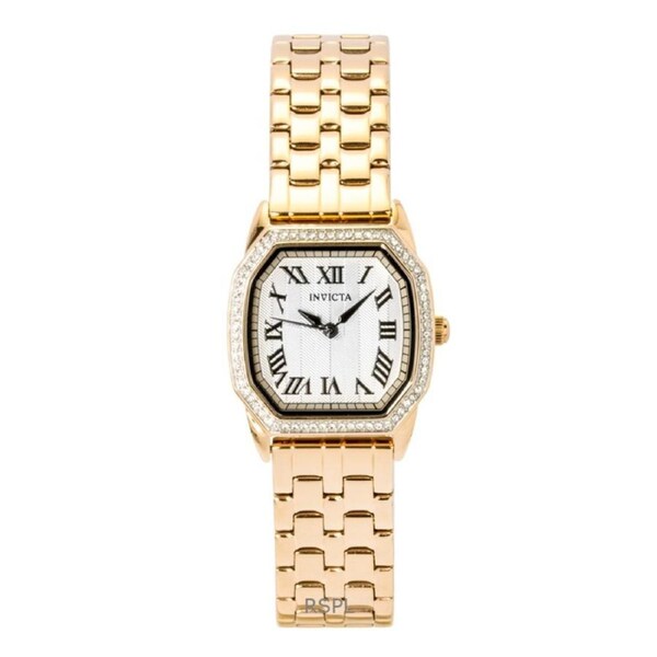 Invicta Wildflower Quartz 49039 Ladies Watch Rose Gold Tone Stainless Steel Silver Dial Roman Numerals