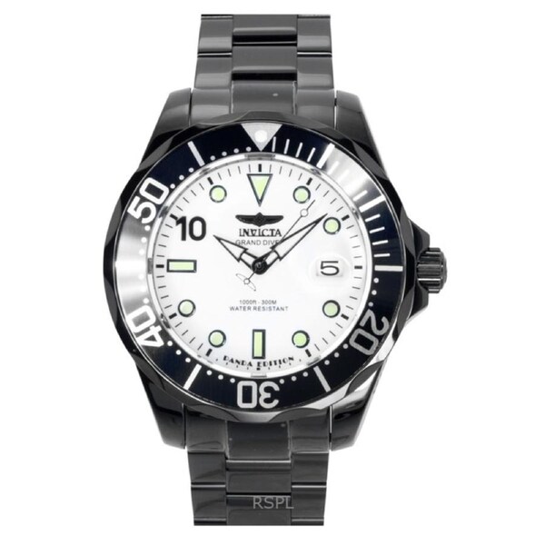 Invicta Pro Diver PANDA Edition 24 Jewels Automatic INV48707 Mens Watch Stainless Steel Silver Dial 300M