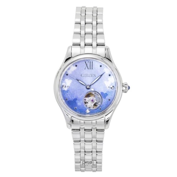 Citizen Limited Edition Open Heart Light Blue Dial Automatic PR1040-88N Ladies Watch Stainless Steel