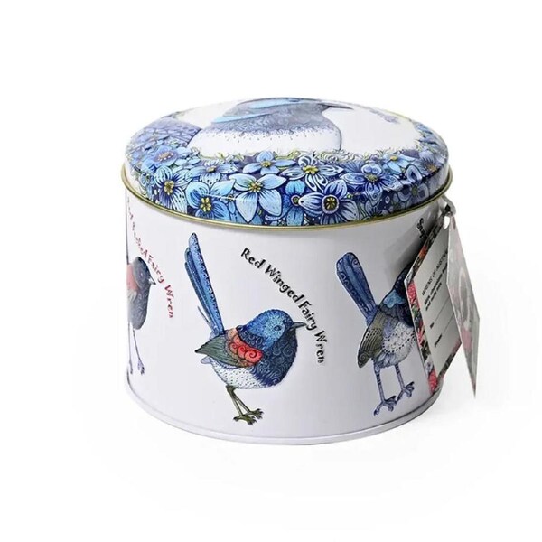 Banksia Red Wrens of Australia Tin w/Milk Chocolate Coated Fruit & Nut Mix 200g