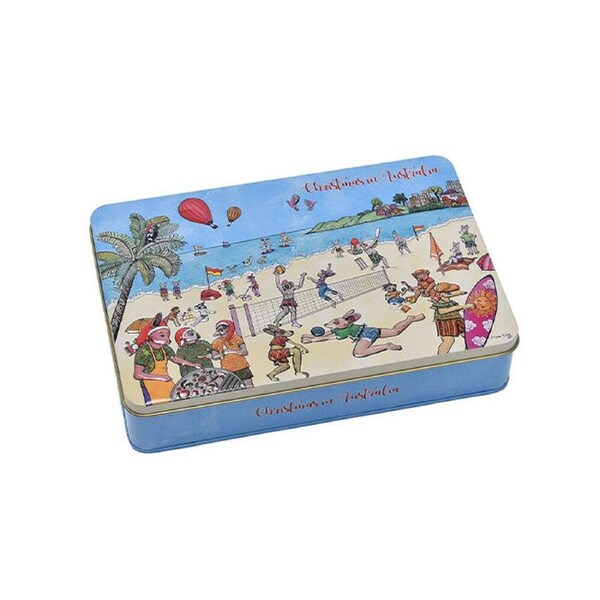 Banksia Red Christmas in Australia Decorative Tin w/Aussie Made Biscuits 300g