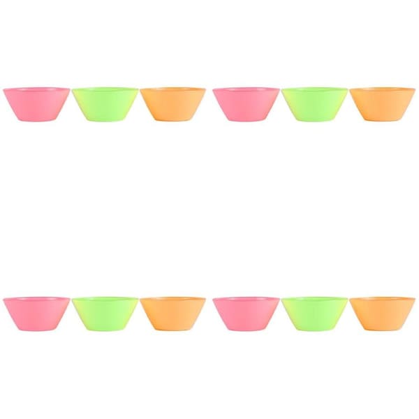 4x 6pc Art Craft Fiesta Glass Bowls Hand Blown Contemporary Design Multicolour