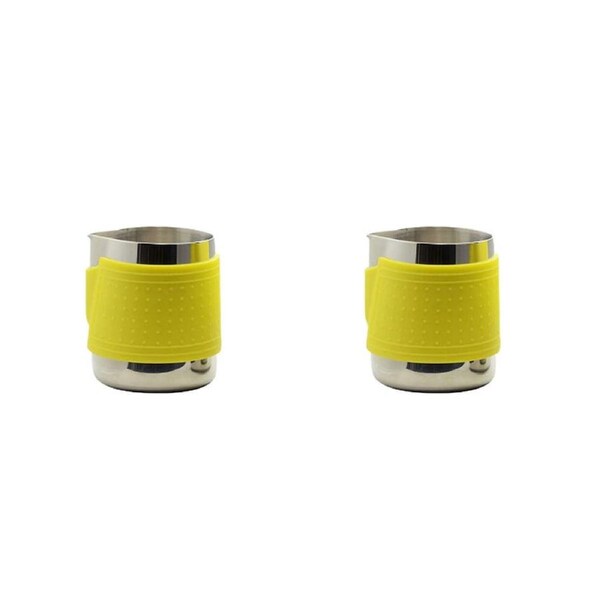 2PK Coffee Culture Milk Frothing Jug With Silicone Sleeve Stainless Steel 350ml