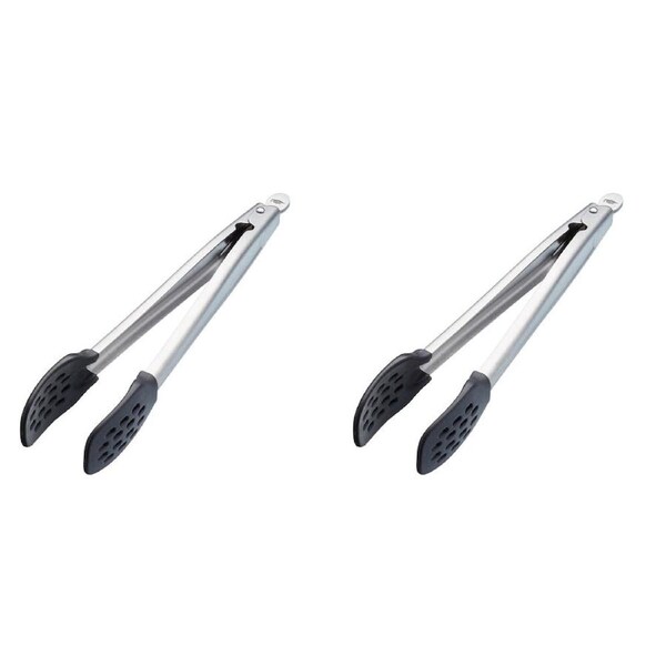 2PK Mastercraft Food Tong Stainless Steel Handle Nylon Head Kitchen Utensil 28cm