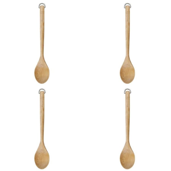4PK KitchenAid Birchwood Cooking Spoon Durable Natural Wooden Kitchen Utensil