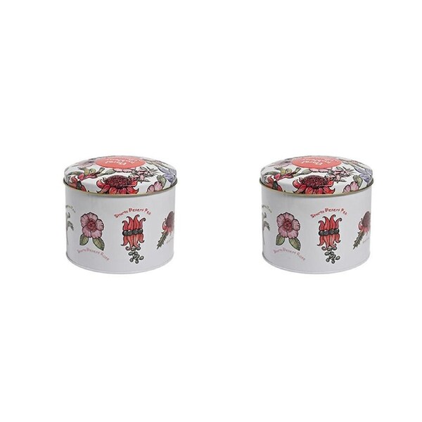 2PK Banksia Red Australian Floral Emblems Tin w/Chocolate Fruit Nut Mix 200g