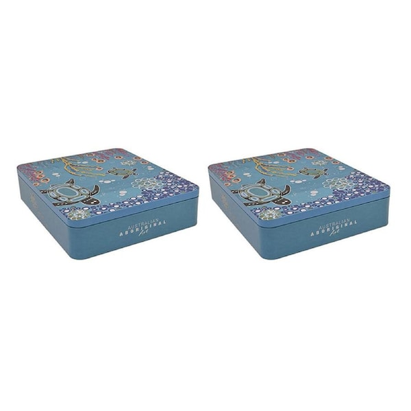 2PK Banksia Red Decorative Tin Aboriginal Turtle w/Handmade Caramel Fudge 200g