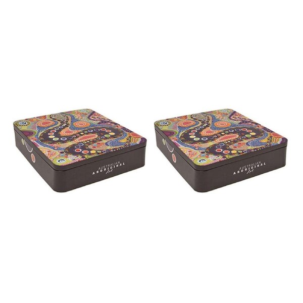 2PK Banksia Red Decorative Tin Aboriginal Serpant w/Handmade Caramel Fudge 200g