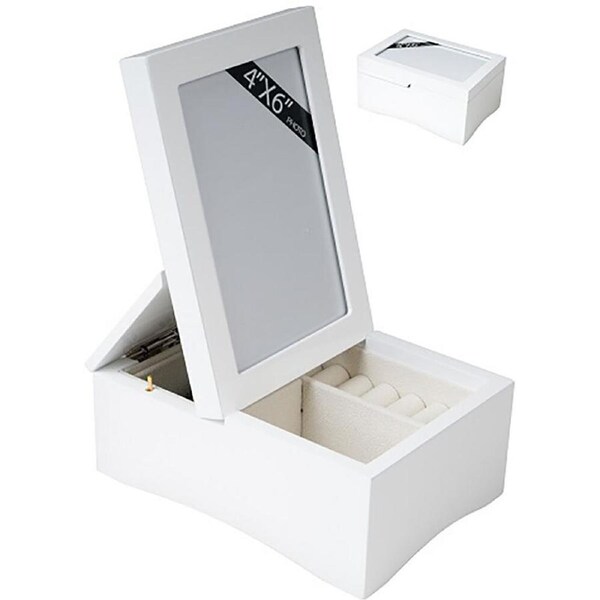 Russell Collection Jewellery Box Photo Frame with Music, Whitehill HR RBARDOT