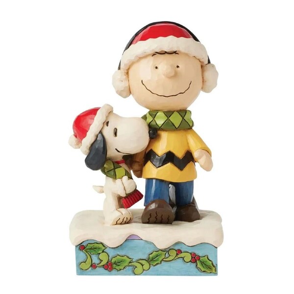 Peanuts by Jim Shore Figurine 15cm Charlie Brown & Snoopy Wearing Scarf, Whitehill 6017237