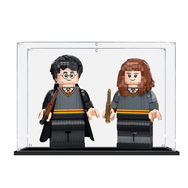 Acrylic Display Case for LEGO 76393 Harry Potter Harry Potter & Hermione Granger Figure Storage Box Dust Proof Glue Free