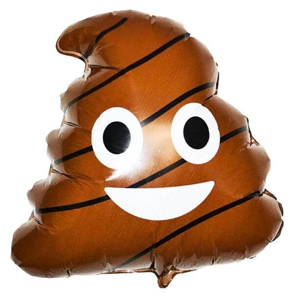 Large Brown Smiling Poop Emoji Foil Balloon
