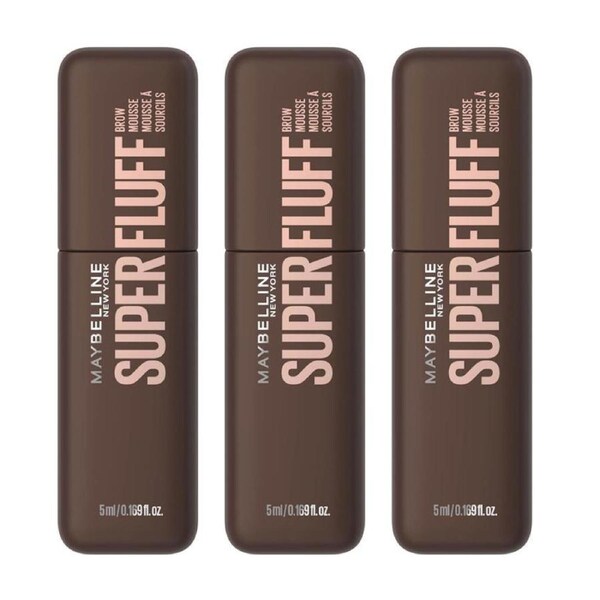 3 x Maybelline Super Fluff Brow Mousse 5mL - 260 Deep Brown