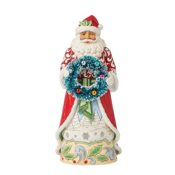 Heartwood Creek by Jim Shore Santa with Sisal Wreath Figurine