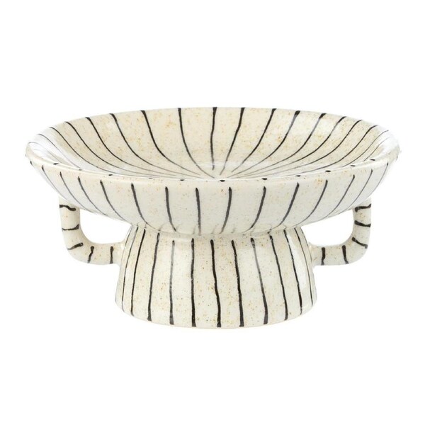 Academy Sabi Stripe Decor Dish Small White & Black - 26x26x12cm