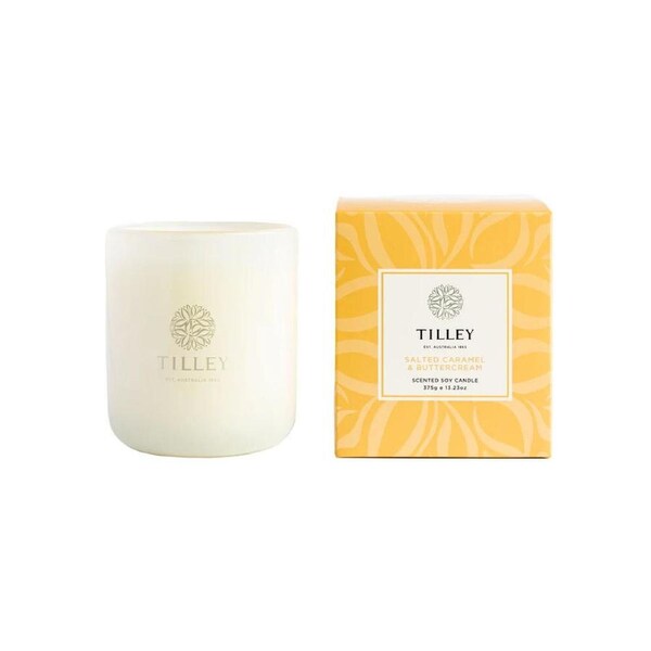 Tilley Classic White Salted Caramel & Buttercream Soy Candle Scented 375g