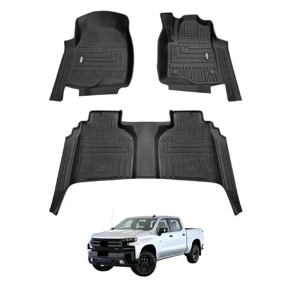 5D Car Floor Mats for Chevrolet Silverado T1 Series 2020-Onwards with Storage Box