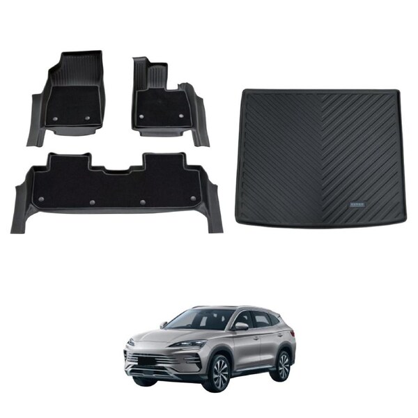 Double-Layer Car Floor Mats Boot Liner for BYD SEALION 6 2024-Onwards