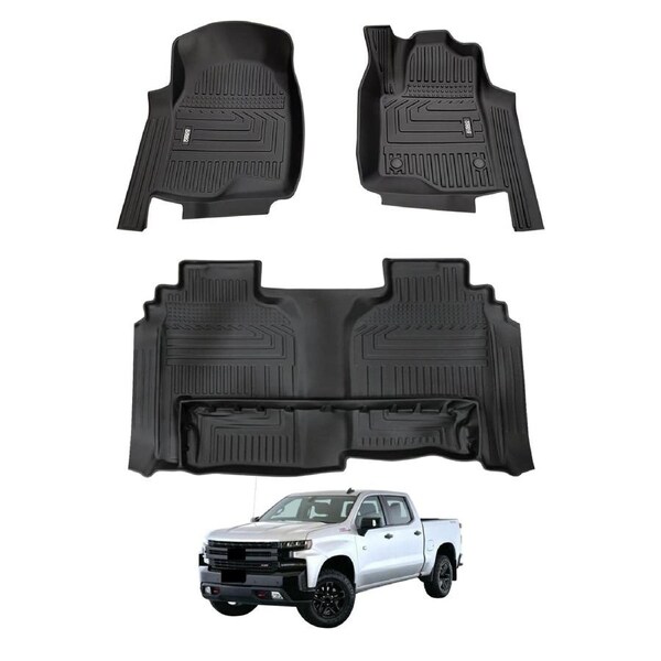 5D Car Floor Mats for Chevrolet Silverado T1 Series 2020-Onwards without Storage Box