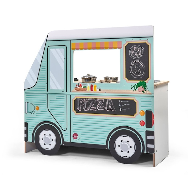 Plum 2-in-1 Wooden Street Food Truck & Kitchen - Pretend Play Set for Mini Chefs