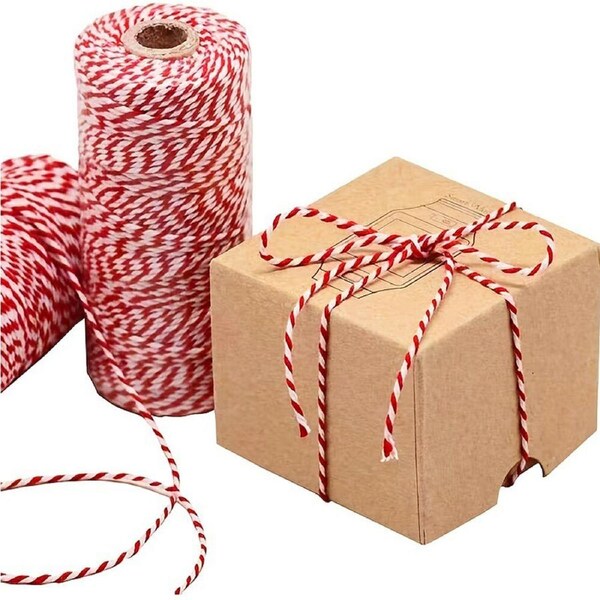3 Pack Cotton Baker Twine Red & White 300m 2mm Thick Packing String Durable Rope