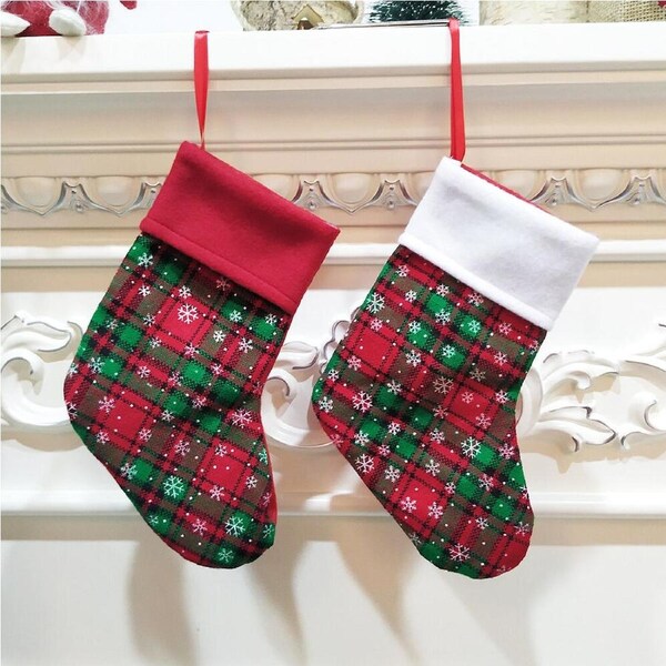 4Pcs Christmas Decoration Xmas Snowflake Christmas Stocking Christmas Gift Socks