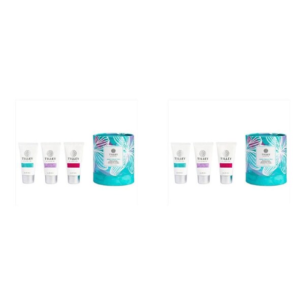 2x 3pc Tilley Classic White Hand & Nail Cream Musk Rose Coconut Jojoba 3x45ml