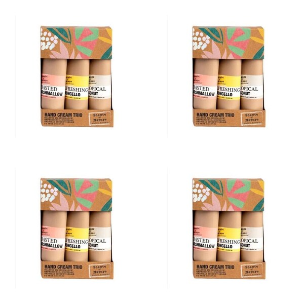 4x 3pc Scents Of Nature Hand Cream Trio Set Limited Edition 3x75ml