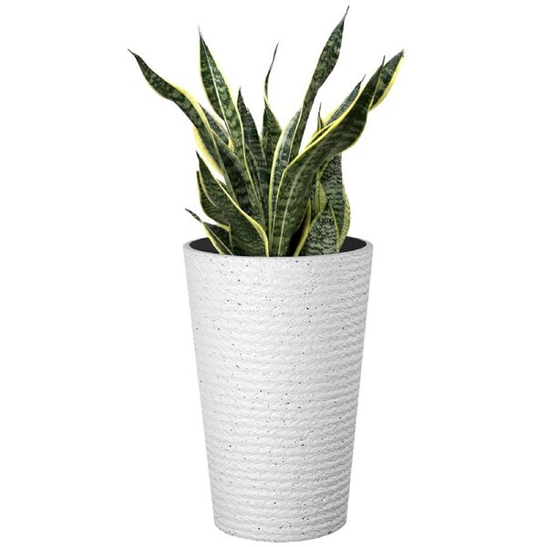 52cm Large Flower Pot Plastic Resin Imitation Ceramic Environment Durable Floor Standing Vase - White White