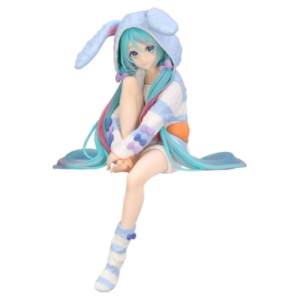 Hatsune Miku Vocal Series 01 Rabbit Ear Hood Pyjama Blue Color Version Noodle Stopper Figure