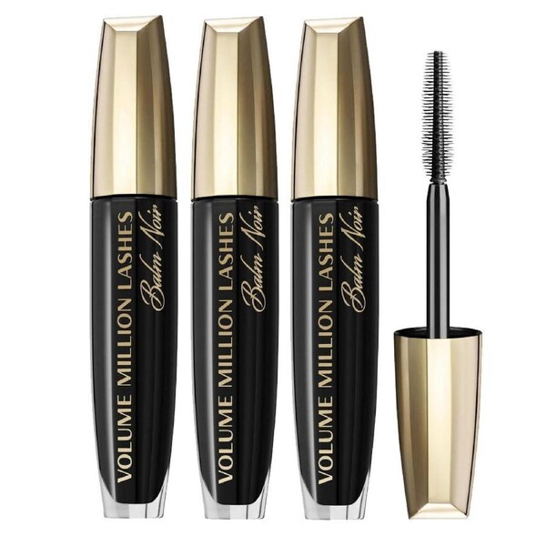 3x L'Oreal Paris Volume Million Lashes Mascara Balm Noir Black 9ml