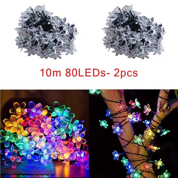 Battery LED cherry blossom lights for indoor and outdoor Christmas 10m 80LEDs- 2pcs Set