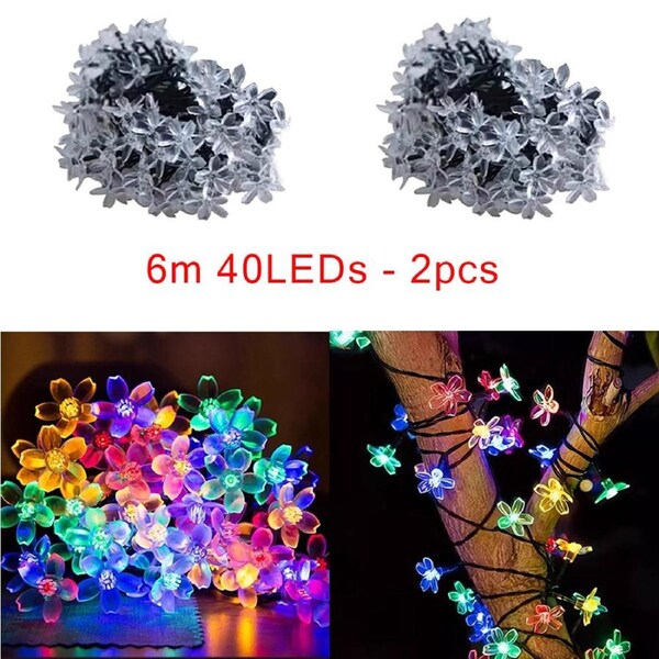 Battery LED cherry blossom lights for indoor and outdoor Christmas 6m 40LEDs- 2pcs Set