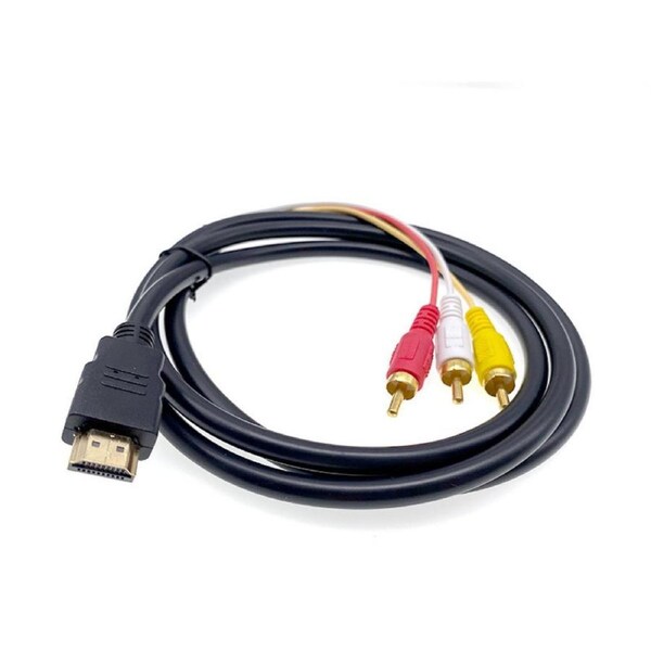 HDMI to RCA RGB Male AV 3 CA Video Audio Converter Cable For TV DVD Player