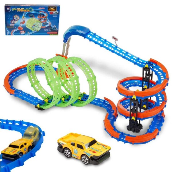 Flexible Building Set Glow Race Track Kid Toys Electric LED Light Car Battery Power
