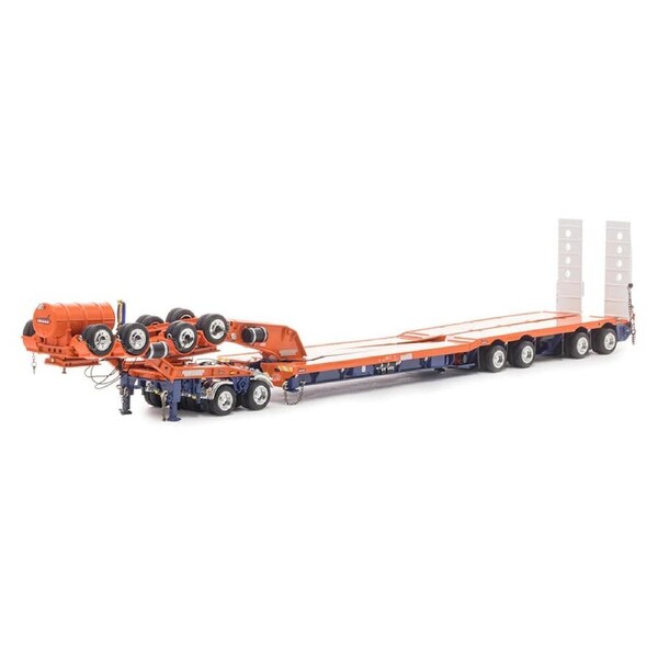 Drake 1:50 4x8 Drop Deck Swingwing Gooseneck Trailer & 2x8 Dolly Orange Blue