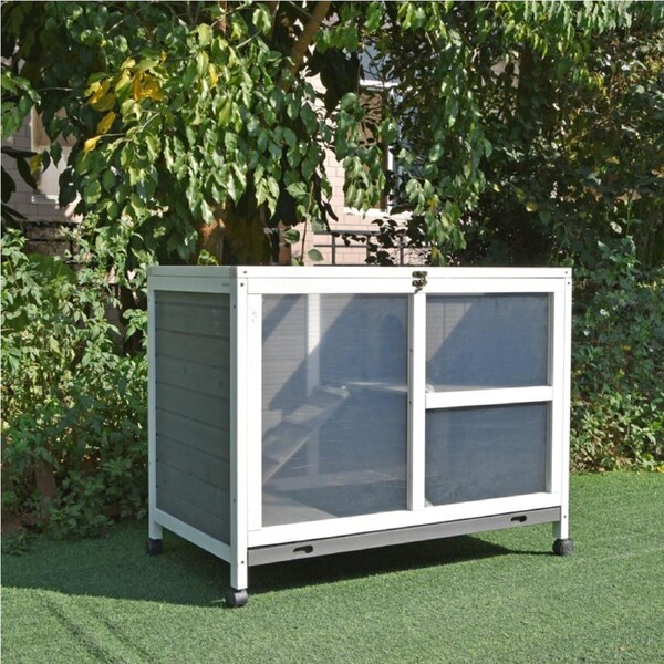 PawHub Indoor Wheeled Chicken Hutch Wooden Rabbit Hutch Guinea Pig Ferret Cage