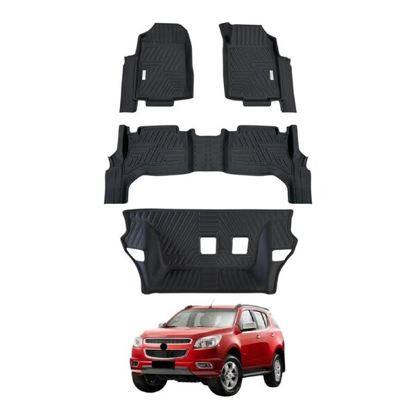 5D 3 Rows TPE Floor Mats for Holden Colorado 7 RG Series 2012-2016