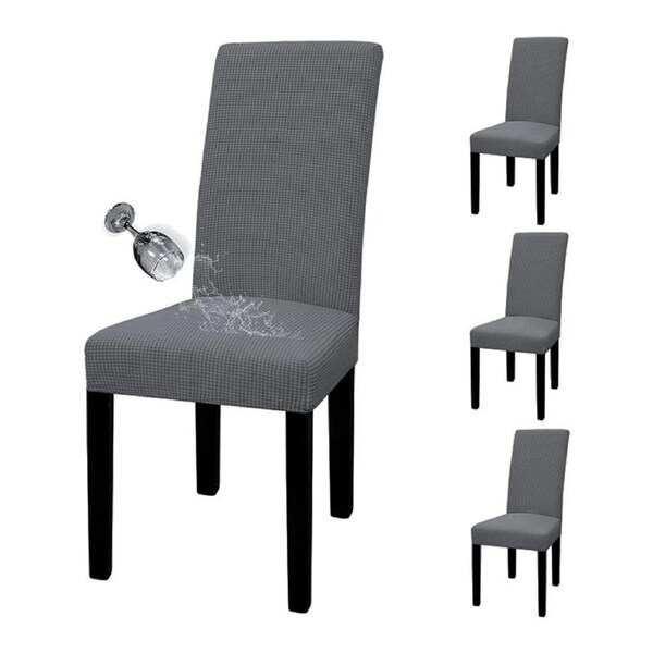 Catzon Dining Chair Covers Stretch Chair Slipcover Set of 4-DarkGrey