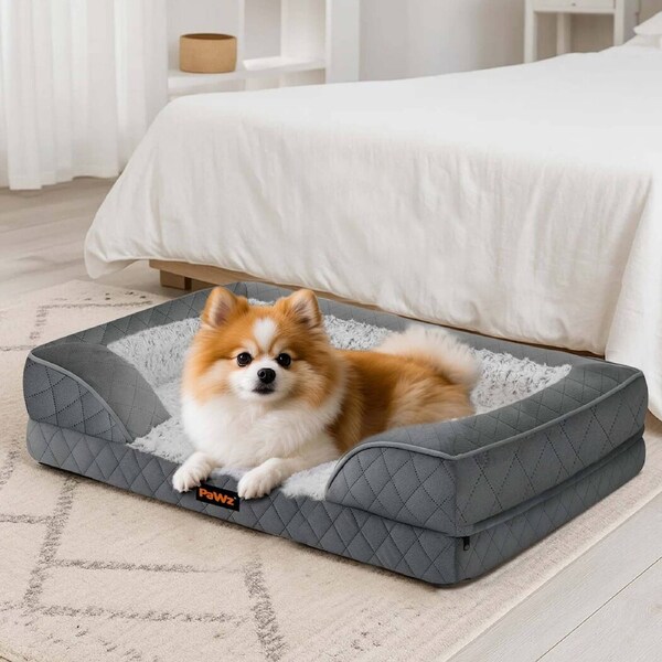 Pawz Orthopedic Pet Bed Dog Memory Foam Cushion Calming Mat Washable Large
