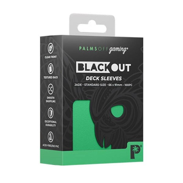 Palms Off Standard 100pc Blackout Deck Sleeves - Jade