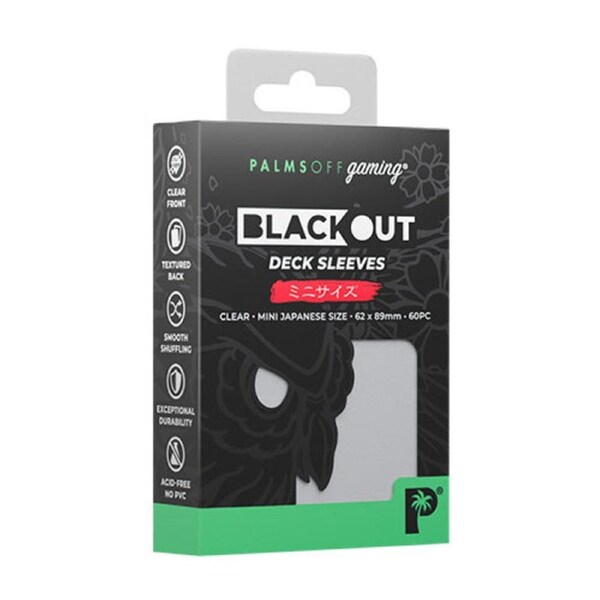 Palms Off Japanese 60pc Blackout Deck Sleeves - Clear