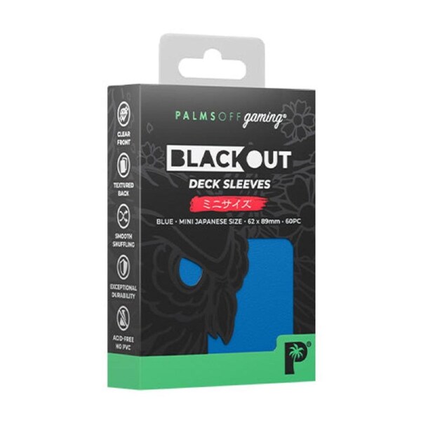 Palms Off Japanese 60pc Blackout Deck Sleeves - Blue