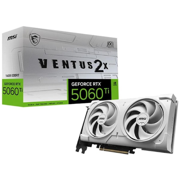 MSI GeForce RTX 5060 Ti VENTUS 2X 16G OC White Plus Graphics Card (GeForce RTX 5060 Ti 16G VENTUS 2X OC WHITE PLUS)