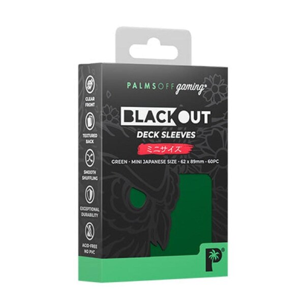 Palms Off Japanese 60pc Blackout Deck Sleeves - Green