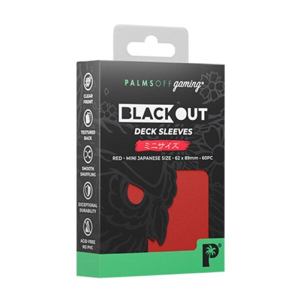 Palms Off Japanese 60pc Blackout Deck Sleeves - Red